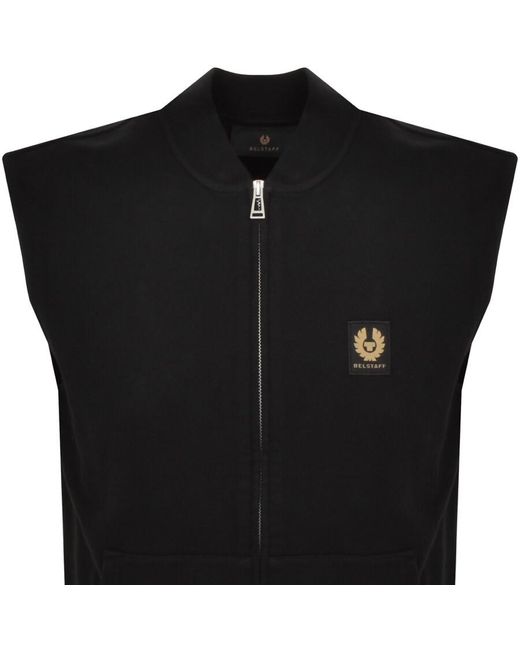 Belstaff Black Full Zip Gilet Sweatshirt for men