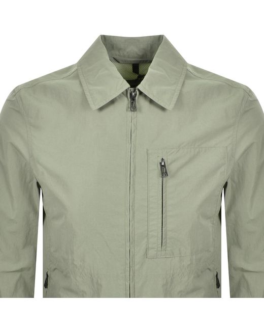 Belstaff Green Grid Overshirt Lichen for men