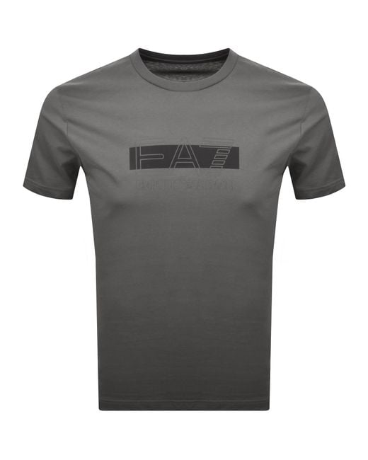 EA7 Gray Emporio Armani Logo T Shirt for men
