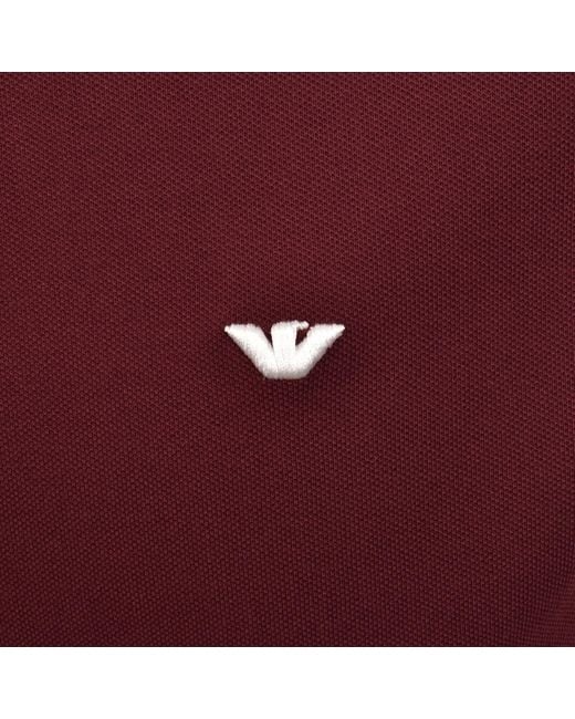 Armani Red Emporio Short Sleeved Polo T Shirt for men