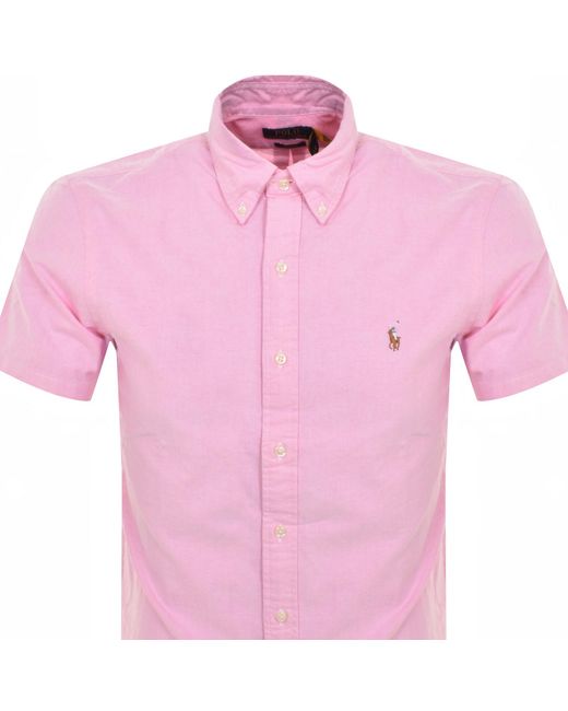 Ralph Lauren Pink Short Sleeve Shirt for men