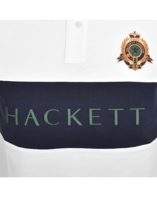Hackett White Panel Polo T Shirt for men