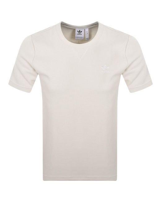Adidas Originals White Essential Waffle T Shirt for men