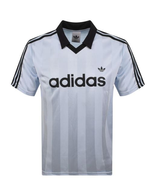 Adidas Originals Blue Jersey Polo T Shirt for men