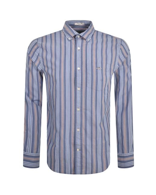 Gant Blue Poplin Stripe Shirt for men