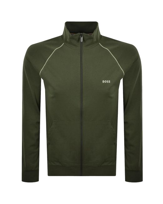BOSS BUSINESS Green Boss Mix And Match Full Zip Sweatshirt for men