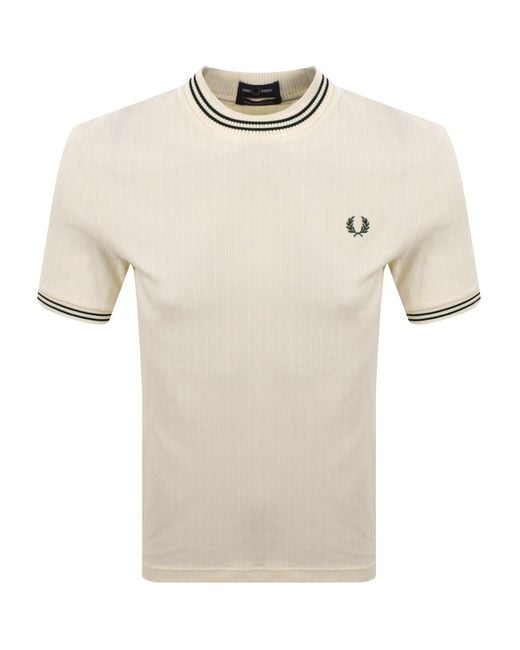 Fred Perry Natural Ribbed Jersey T Shirt for men