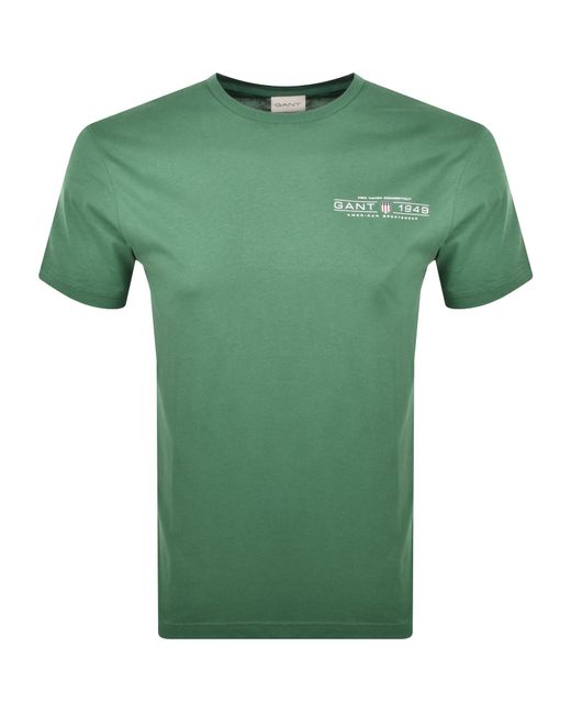 Gant Green Printed Graphic T Shirt for men