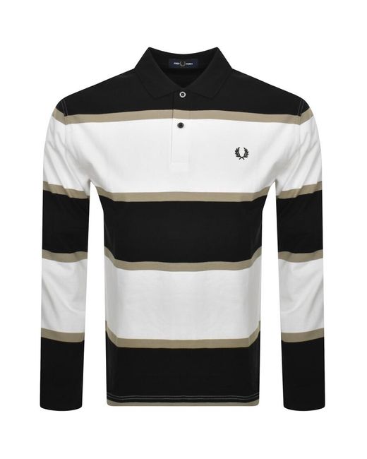 Fred Perry Gray Long Sleeve Polo T Shirt for men