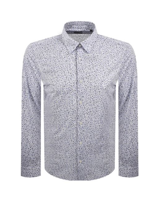 BOSS BUSINESS Blue Boss Patterned Liam Shirt Light for men