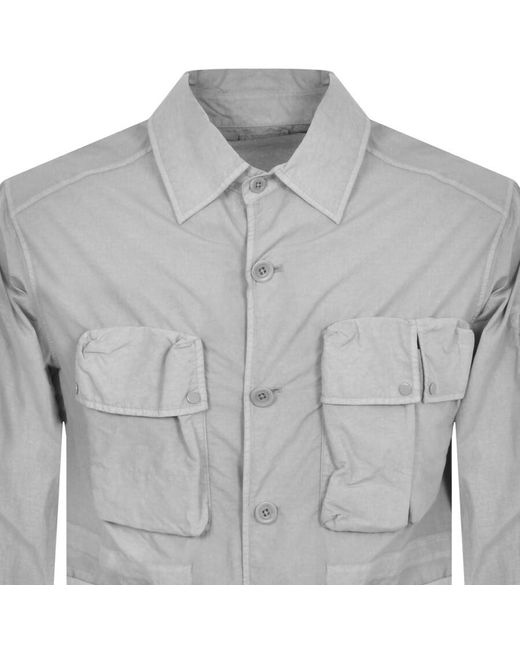 C P Company Gray Cp Company Gabardine Utility Overshirt for men