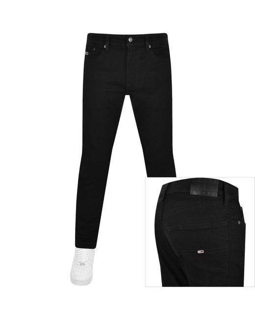 Tommy Hilfiger Black Austin Slim Tapered Jeans for men