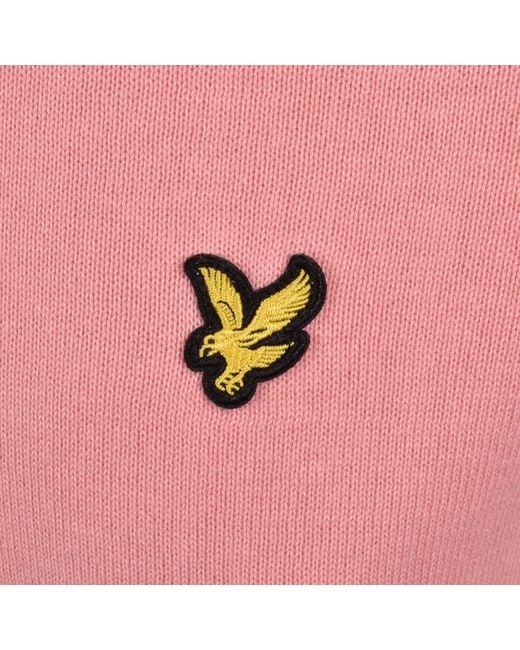 Lyle & Scott Pink Knit Polo for men