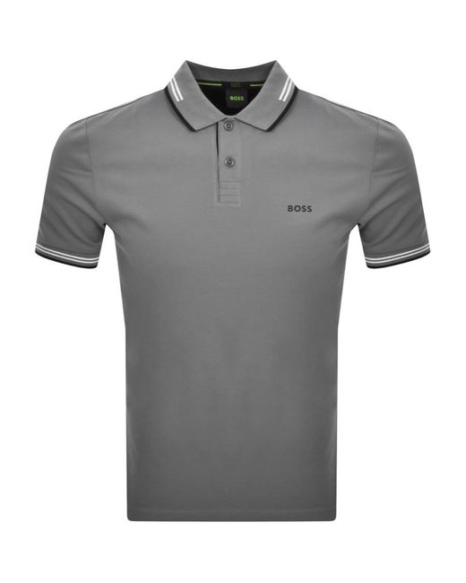 Boss Gray Boss Paul Polo T Shirt for men