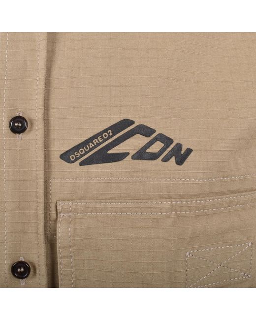 DSquared² Brown Icon Ripstop Overshirt for men