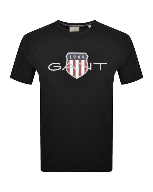 Gant Black Original Shield Graphic T Shirt for men