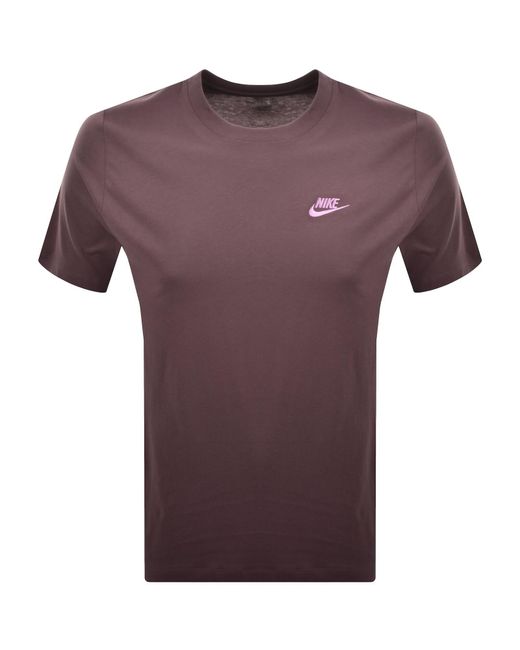 Nike Purple Crew Neck Club T Shirt for men