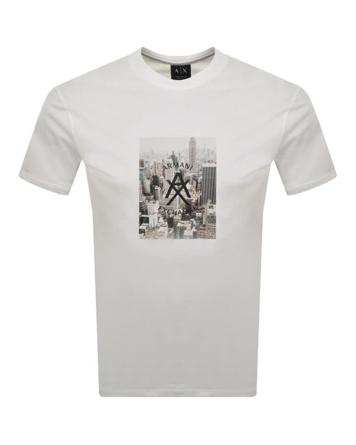 ARMANI EXCHANGE Gray Crew Neck T Shirt Off for men
