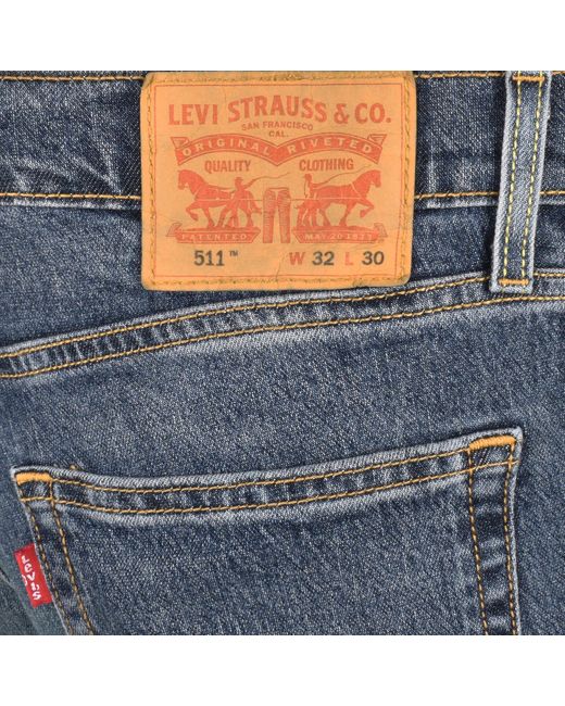 Levi's Blue 511 Slim Fit Jeans Mid Wash for men