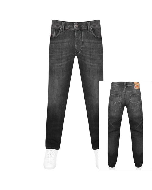 DIESEL Gray Larkee Mid Wash Jeans for men