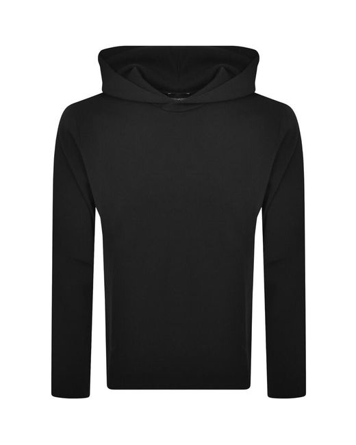 Armani Black Emporio Knitted Hoodie for men
