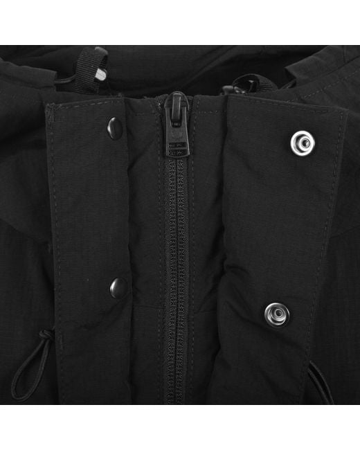 Fred Perry Black Cropped Ripstop Parka Jacket for men