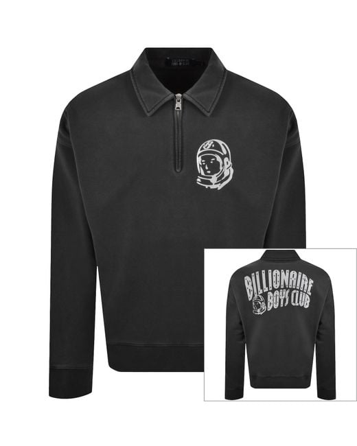 BBCICECREAM Black Quarter Zip Sweatshirt for men