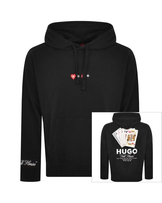 HUGO Black Deewax Hoodie for men