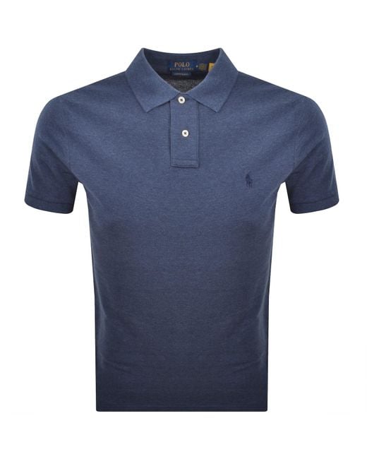 Ralph Lauren Blue Custom Slim Polo T Shirt for men