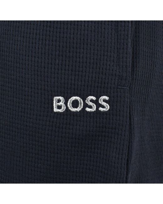 BOSS BUSINESS Blue Boss Waffle Shorts for men