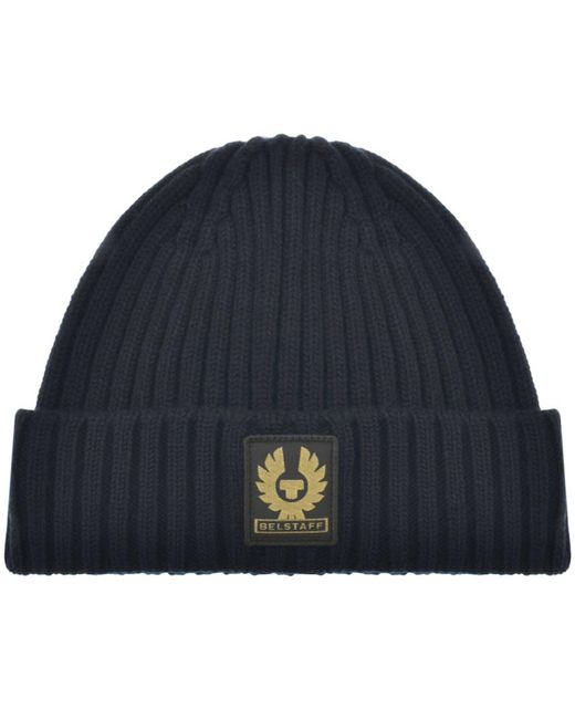 Belstaff Blue Lambswool Watch Beanie for men