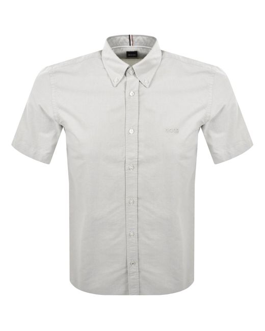 BOSS BUSINESS Gray Boss Short Sleeve Liam Shirt Light for men