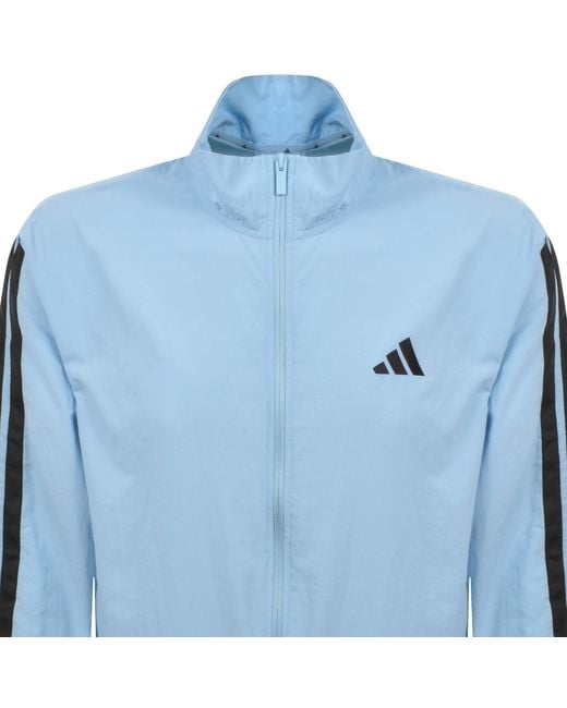Adidas Blue 3 Stripe Track Top for men