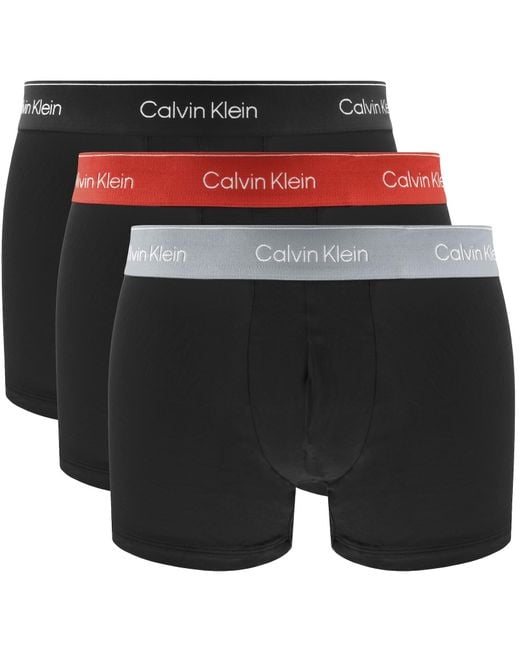 Calvin Klein Black Underwear 3 Pack Trunks for men