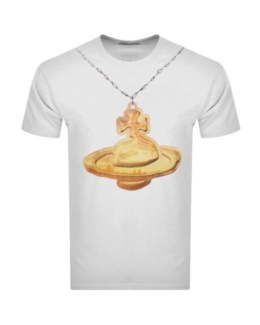 Vivienne Westwood White Orb T Shirt for men