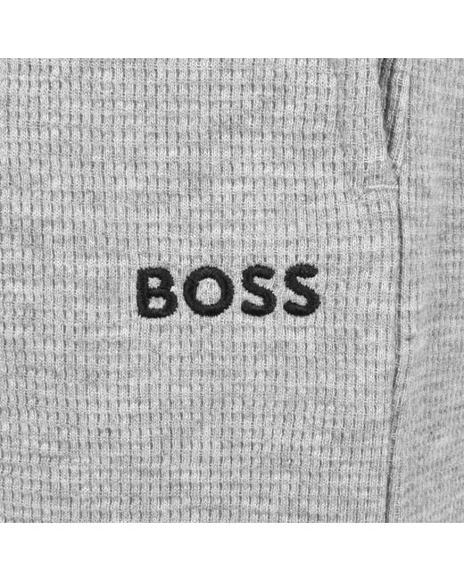 BOSS BUSINESS Gray Boss Waffle Shorts for men