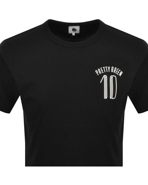 Pretty Green Black Outro Football T Shirt for men