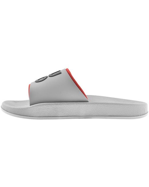 HUGO Gray Nil Slid Sliders for men