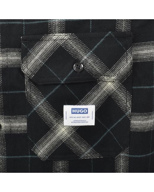 HUGO Black Ebolt Check Overshirt for men