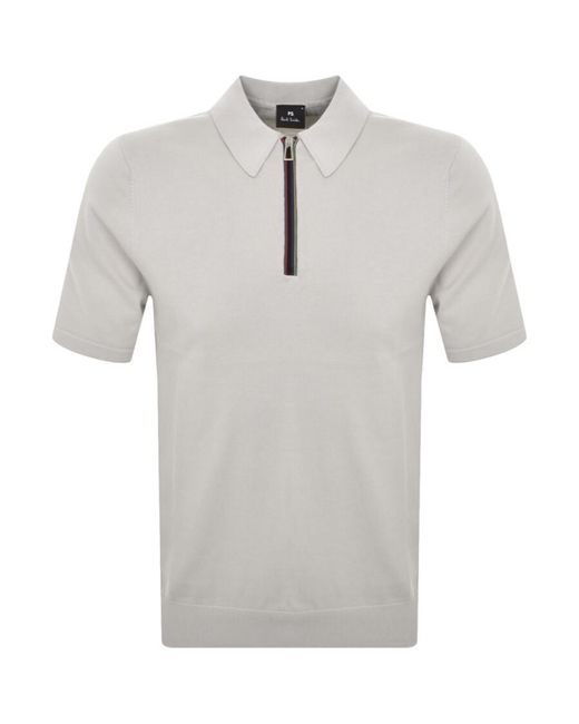 Paul Smith Gray Regular Zip Polo T Shirt for men