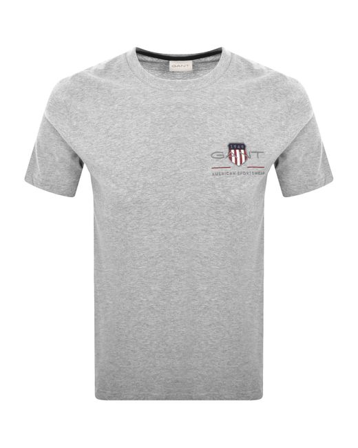 Gant Gray Original Archive Shield T Shirt for men