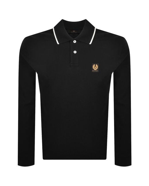 Belstaff Black Long Sleeve Polo T Shirt for men