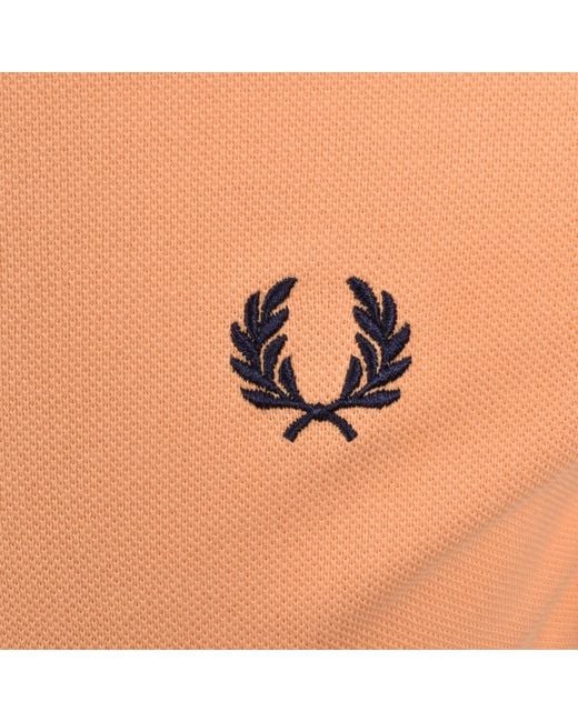 Fred Perry Orange Twin Tipped Polo T Shirt for men