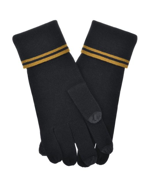 Fred Perry Blue Merino Wool Gloves for men