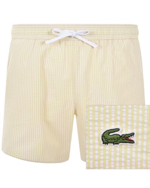 Lacoste Natural Striped Swim Shorts And for men