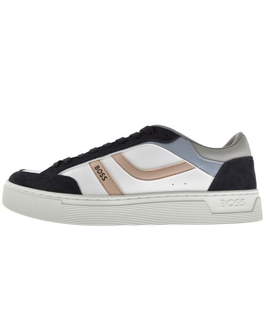 BOSS BUSINESS Blue Boss Rhys Tennis Trainers for men
