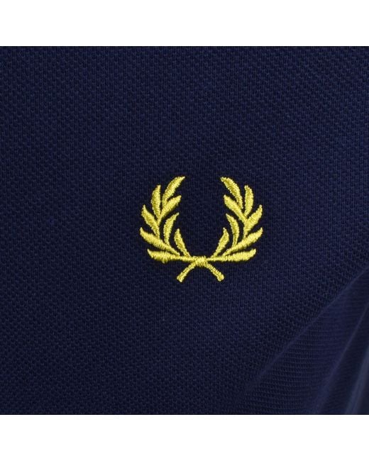 Fred Perry Blue Twin Tipped Polo T Shirt for men