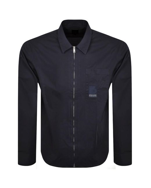 Armani Exchange Blue Long Sleeve Overshirt for men