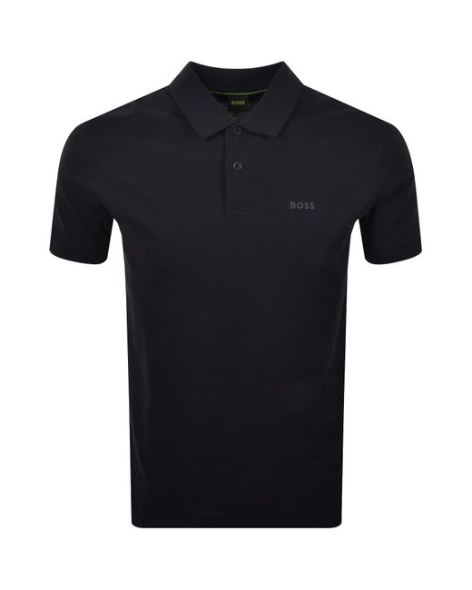 BOSS Boss Pattern Polo T Shirt Dark in Black for Men | Lyst UK