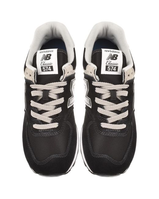 New Balance Suede Classic 574 Trainers in Black for Men | Lyst